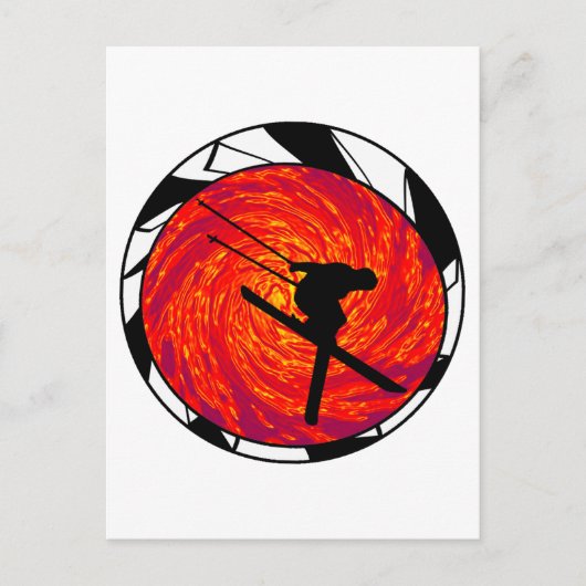 DENKEN IMMER AN SKIING POSTKARTE (Vorderseite)