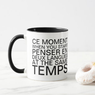 Denken in Französisch und Englisch Grammar Typogr Tasse