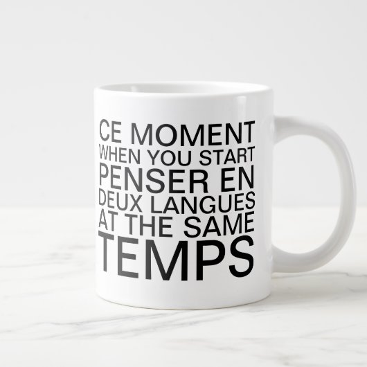 Denken in Französisch und Englisch Grammar Typogra Jumbo-Tasse (Rechts)