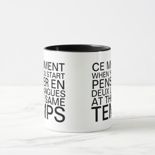 Denken in Französisch und Englisch Grammar Typogra Tasse (Zentrum)