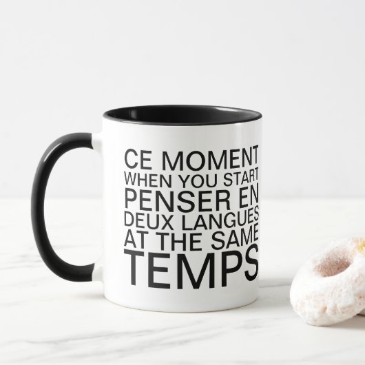 Denken in Französisch und Englisch Grammar Typogra Tasse (Mit Donut)
