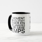 Denken in Französisch und Englisch Grammar Typogra Tasse (Vorderseite Links)