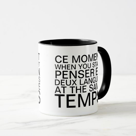 Denken in Französisch und Englisch Grammar Typogra Tasse (VorderseiteRechts)