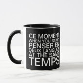 Denken in Französisch und Englisch Typografie Tasse (Links)