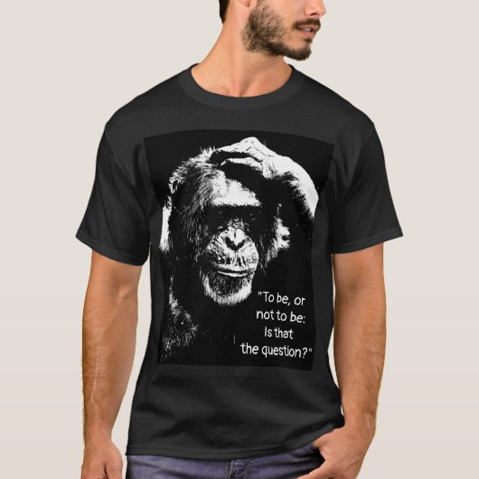Denken Monkey Pop Art Shakespeare Zitat Männer T-Shirt (Vorderseite)