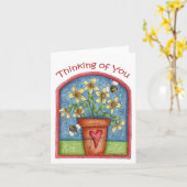 Denken - Note Card Karte (Gelbe Blume)