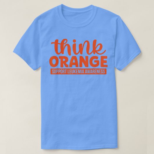 Denken Orangen unterstützende Leukämie Bewusstsein T-Shirt (Design vorne)