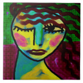 Denken originelle Abstrakte digitale Malerei Fliese (Vorderseite)