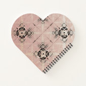 Denken Pastel Drehungen Heart Shaped Notebook Notizblock (Rückseite)