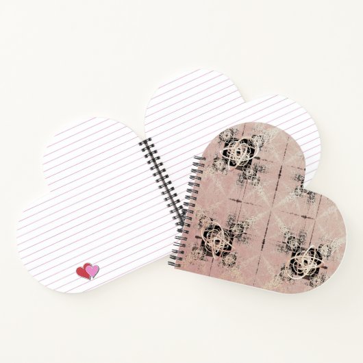 Denken Pastel Drehungen Heart Shaped Notebook Notizblock (Innenseite)