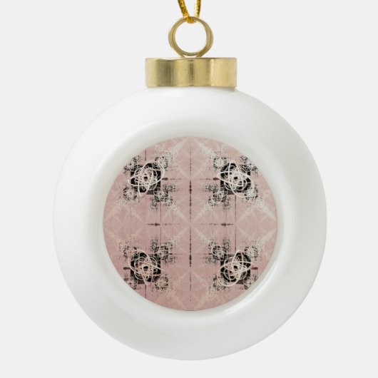 Denken Pastel Drehungen Schneeflocken Dekorationen Keramik Kugel-Ornament (Vorderseite)