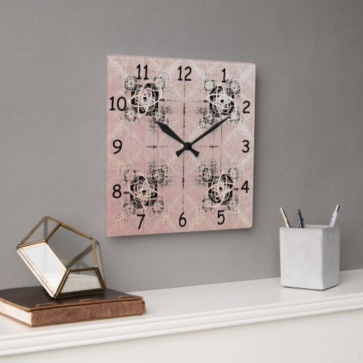 Denken Pastel Drehungen Square Clock Quadratische Wanduhr (Büro)
