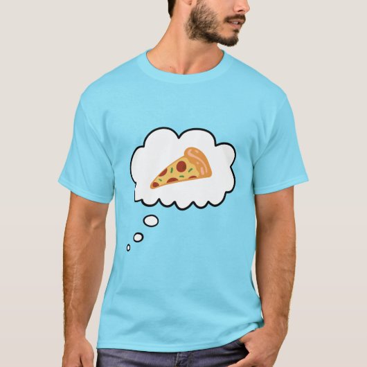Denken Pizza Funny T - Shirt (Vorderseite)