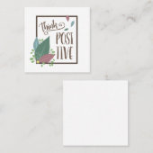 Denken positive Motivation Zitat feather boho Quadratische Visitenkarte (Vorne/Hinten)