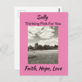 Denken rosa Brustkrebs Glaube Hoffnung Liebe Postkarte (Vorne/Hinten)