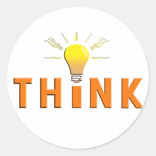 Denken Runder Aufkleber (Vorderseite)