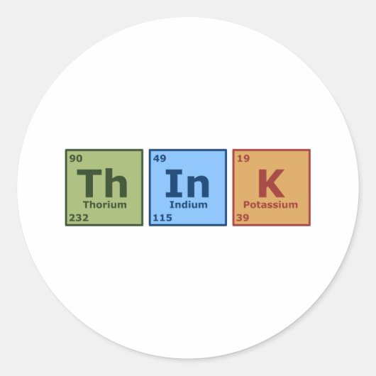 Denken Runder Aufkleber (Vorderseite)