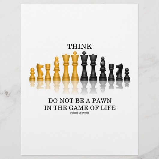 Denken (Schach) nicht im Spiel des Lebens (Vorderseite)