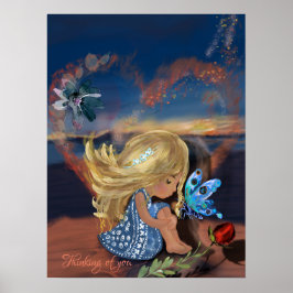 Denken Sie am Strand Poster