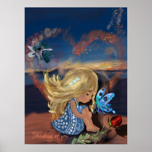 Denken Sie am Strand Poster