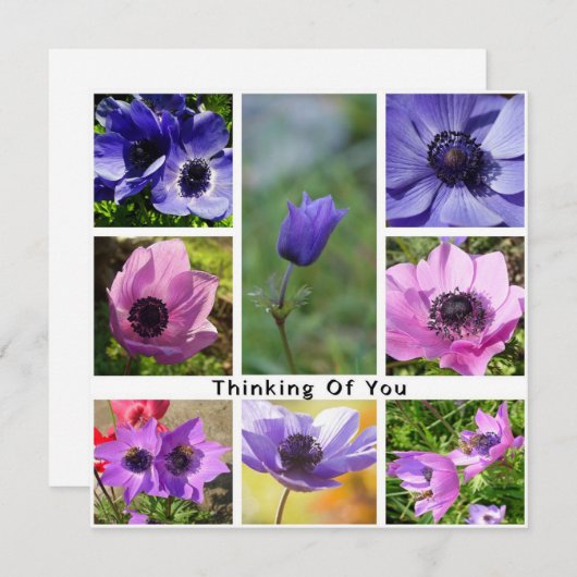 Denken Sie an Anemone Foto Collage Save The Date (Vorne/Hinten)
