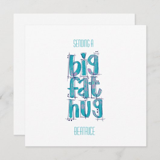 Denken Sie an Big Hugs Lettering (Vorne/Hinten)