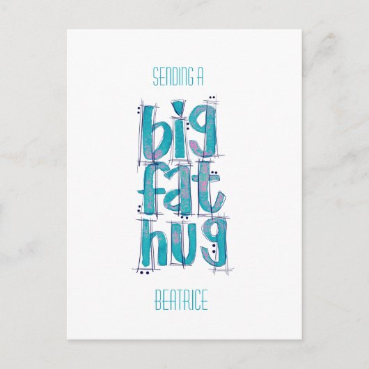 Denken Sie an Big Hugs Postkarte (Vorderseite)