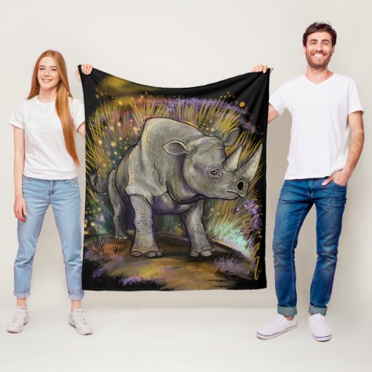 Denken Sie an Black Rhino Fleecedecke (Beispiel)