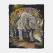 Denken Sie an Black Rhino Fleecedecke (Vorderseite)