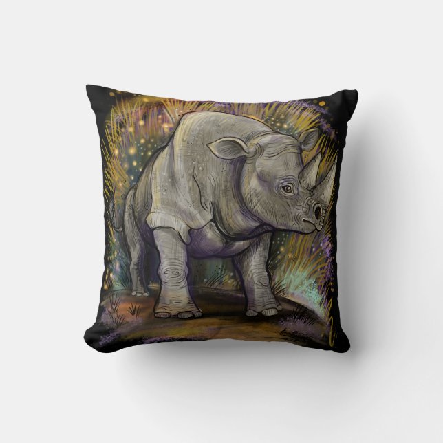 Denken Sie an Black Rhino Kissen (Vorderseite)