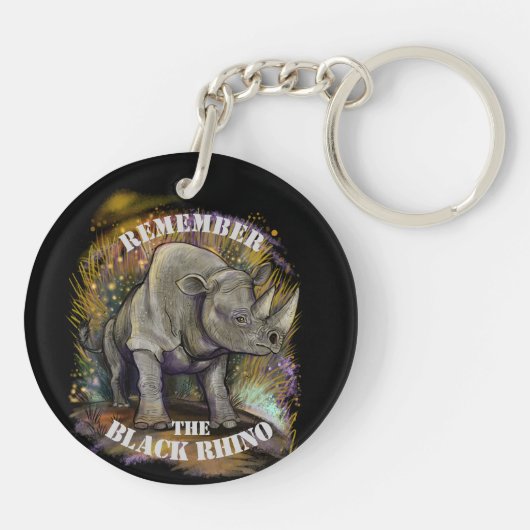 Denken Sie an Black Rhino Schlüsselanhänger (Rückseite)