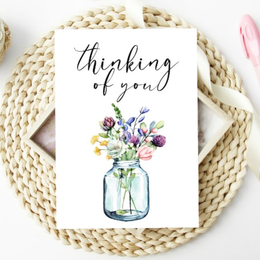 Denken Sie an Boho Pastel Floral Card Karte