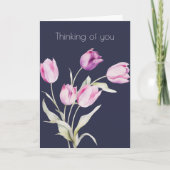 Denken Sie an Botanische Tulip Blume Boho Karte (Vorderseite)