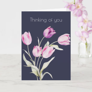 Denken Sie an Botanische Tulip Blume Boho Karte