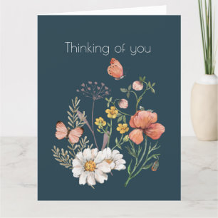 Denken Sie an Botanische Wildblume Blume Boho Dankeskarte