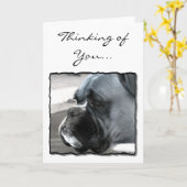 Denken Sie an Boxer Hund Grußkarte Karte (Gelbe Blume)