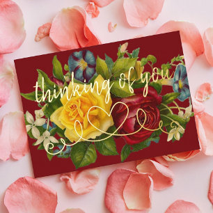 Denken Sie an bunte Vintage Rose Folieneinladung