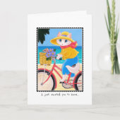 Denken Sie an Cat & Mouse Fahrrad individuell gekl Karte (Vorderseite)