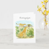 Denken Sie an Cheetah Note Card Karte (Gelbe Blume)