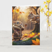Denken Sie an Chipmunk mit einem Acorn Karte (Gelbe Blume)