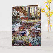 Denken Sie an Corgi Karte (Gelbe Blume)