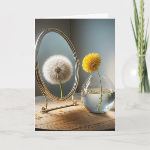 Denken Sie an Dandelion Reflection in a Mirror Karte