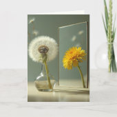 Denken Sie an Dandelion Reflection in a Mirror Karte (Vorderseite)