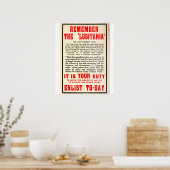 Denken Sie an das "Lusitania"_Propaganda-Poster Poster (Küche)