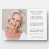 Denken Sie an das Memorial-Beileid "Ich Gedicht Fo Fotoplatte (Vorderseite)