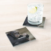 Denken Sie an das Monkeying Glasuntersetzer (Schrägansicht)
