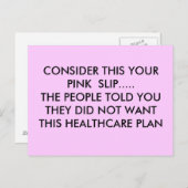 DENKEN SIE AN, DASS IHR PINK SLIP...... DIE MENSCH POSTKARTE (Vorne/Hinten)
