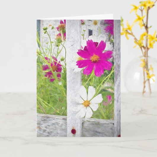 Denken Sie an den eigenen Kosmos-Blumengarten Karte (Gelbe Blume)