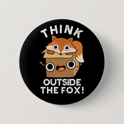 Denken Sie an den Fox Funny Animal Pub Dark BG Button (Vorderseite)