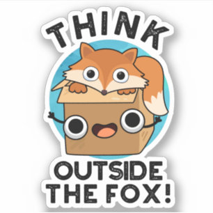 Denken Sie an den Fox-Funny-Animal-Puff. Aufkleber